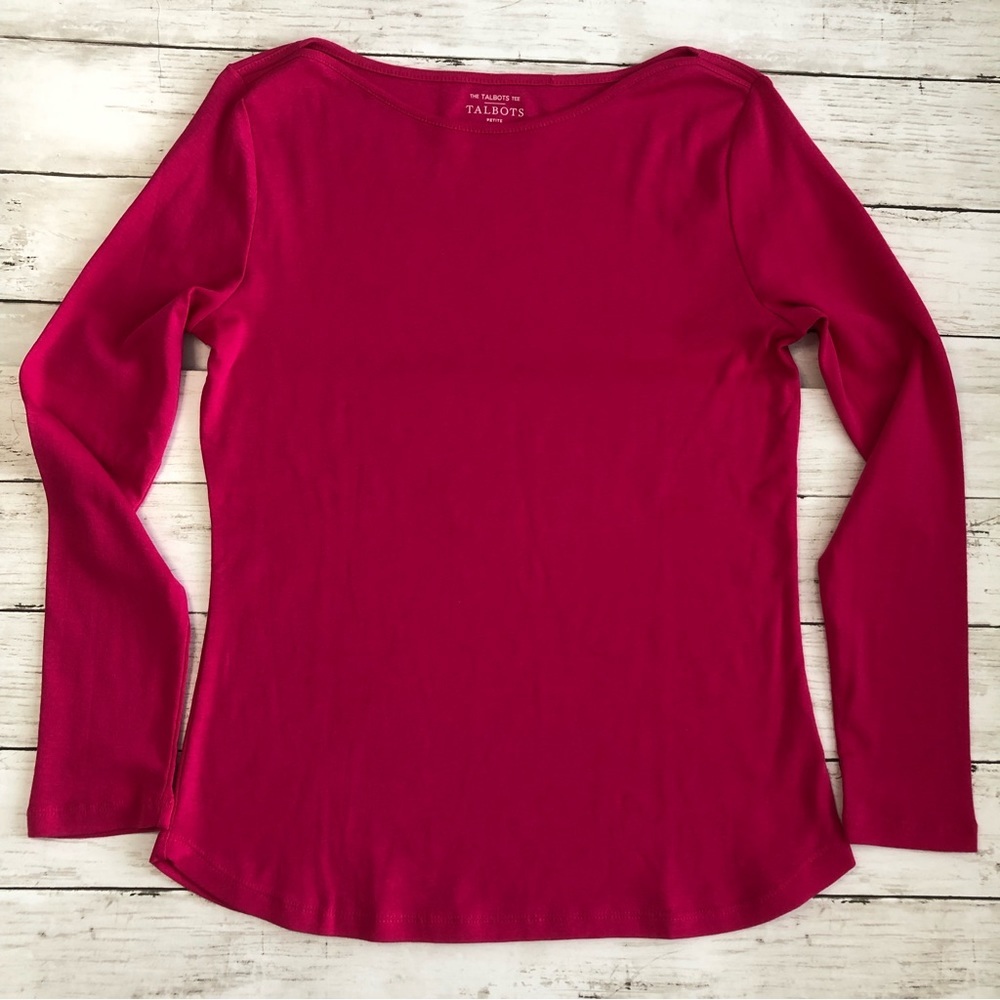 Talbots Women’s Pink Long Sleeve Tees Size Petite SP